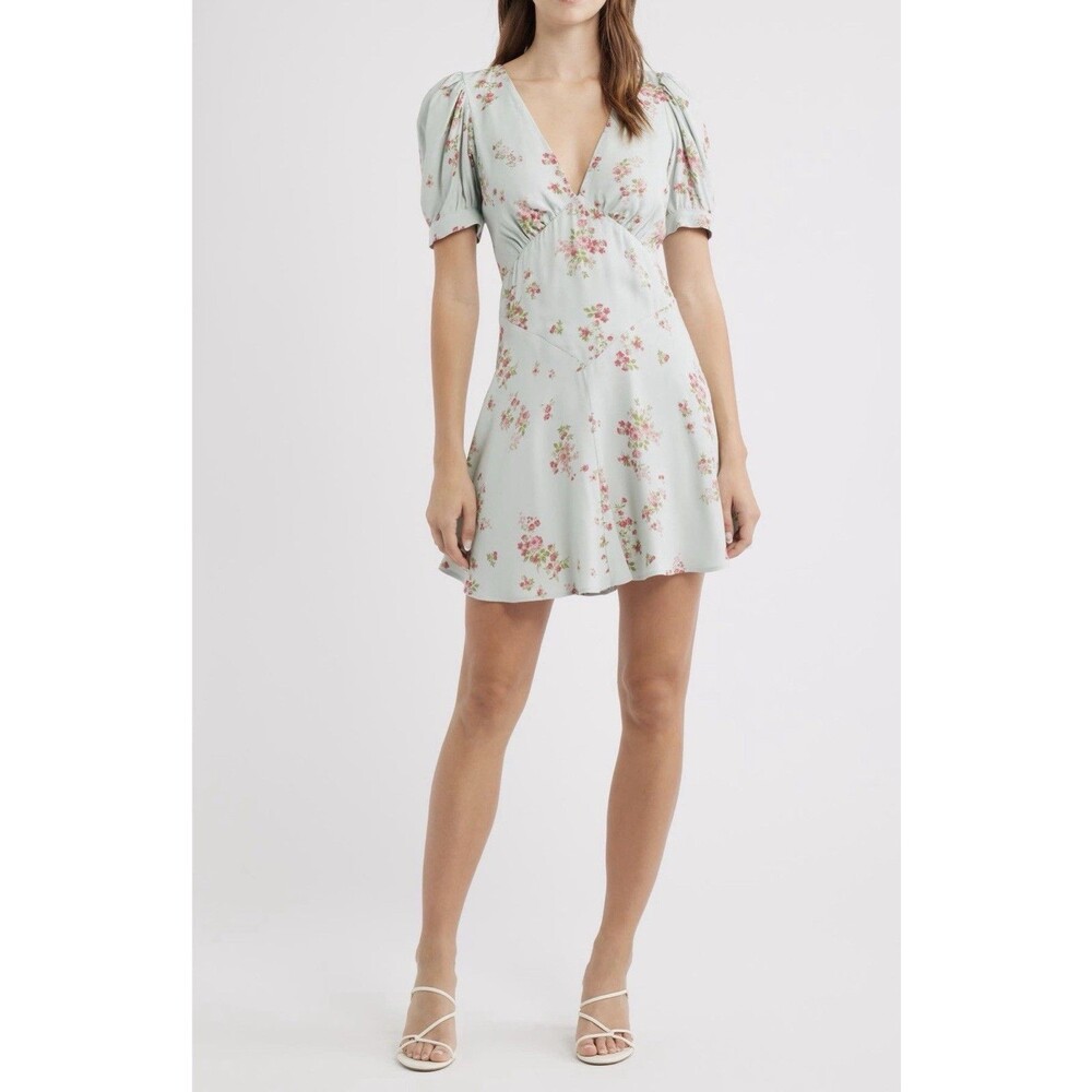 Reformation Naira Puff Sleeve Minidress Dress Women’s Size 4